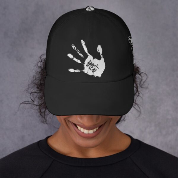 CrazyStreetwear.com Black Peaked Cap with White 'NOT FOR ME' Print - Fashion Streetwear Accessory - Image 3