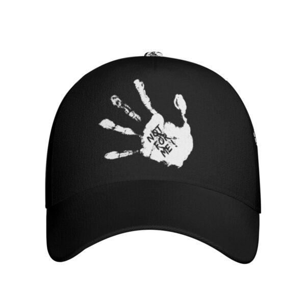 CrazyStreetwear.com Black Peaked Cap with White 'NOT FOR ME' Print - Fashion Streetwear Accessory