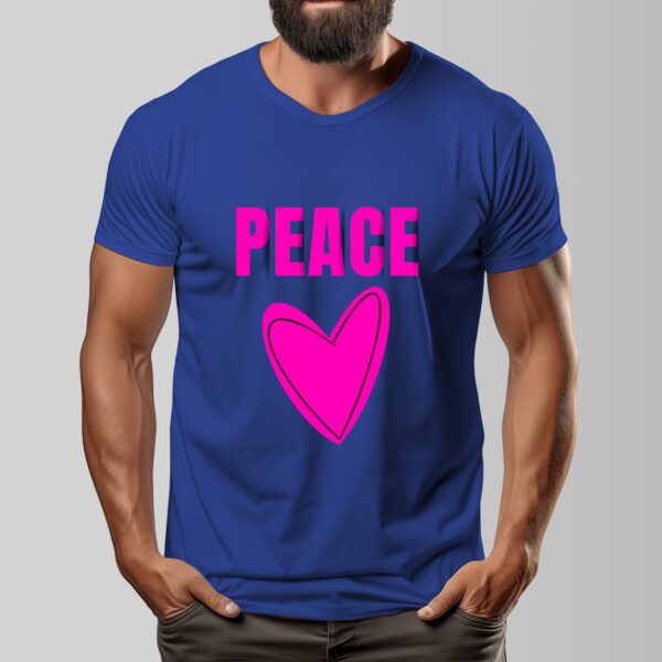 CrazyStreetwear.com Unisex 100% Cotton Short Sleeve T-Shirt - Peace Pink Heart Design - Image 5